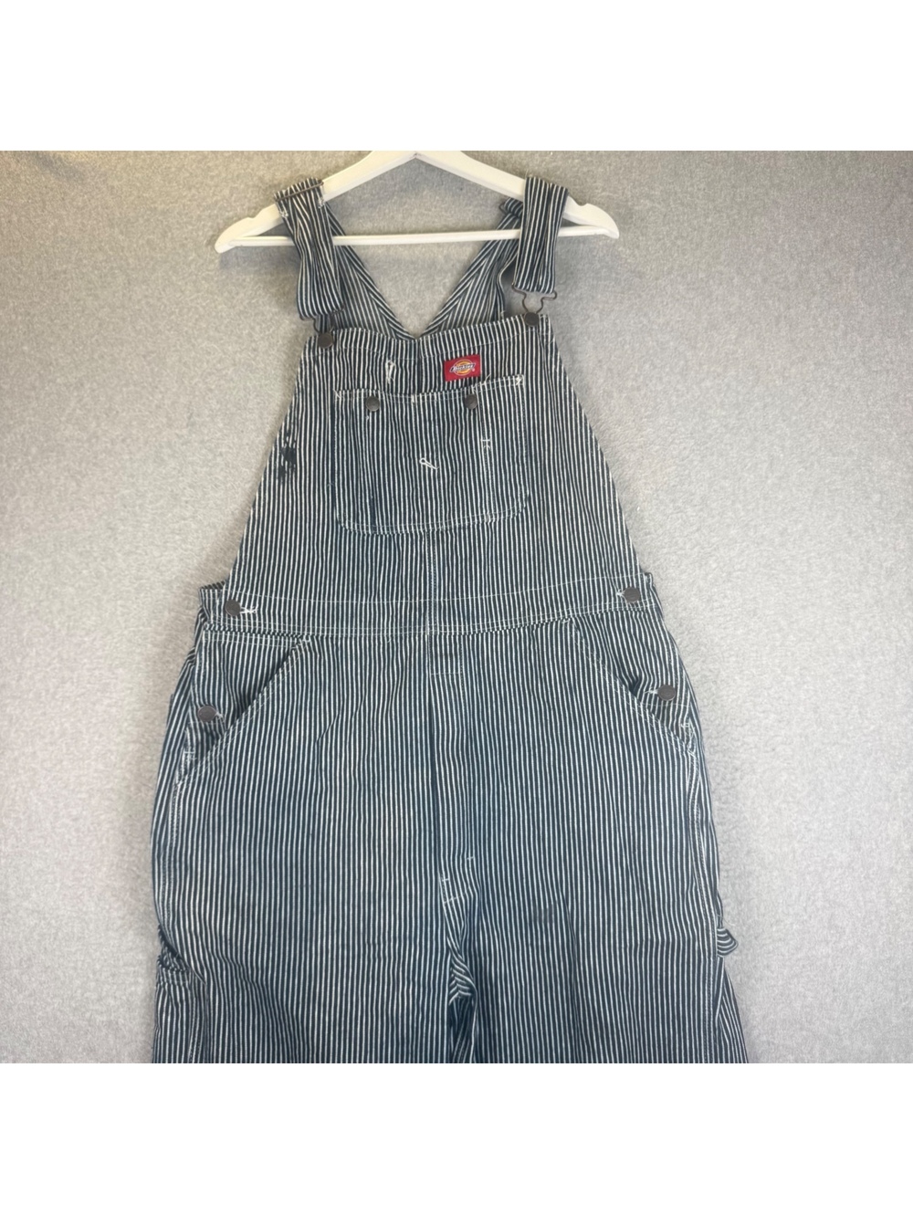 Dickies Denim Bib Overalls Mens Size 36x32 Blue Cotton Durable Utility Dungarees
